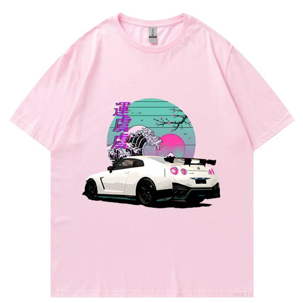 Initial D T-shirts Oversize Unisex T Shirt Summer Unisex Hip Hop Funny GTR Vaporwave JDM Car Print Harajuku Tshirt Casual Tops Tee
