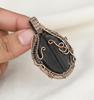 Handmade Black Tourmaline Copper Wire Wrapped Pendant  GemStone Jewelry for Men & Women