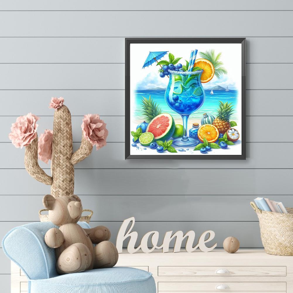 Summer Beach 5D DIY Full Drill Round Diamond Painting Kit for Home Wall Decor