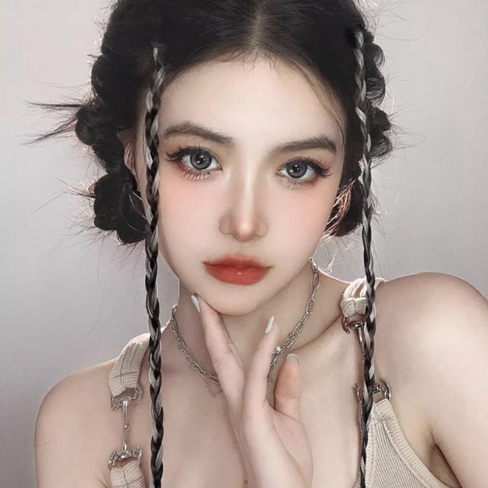 Clip Twist Braided Hair Rope Fashion Hanging Ear-Dye Wig Boxing Braid Hair Pieces  Girls