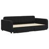 VidaXL Daybed with Trundle and Drawers Black 100x200 Cm Velvet 3196988