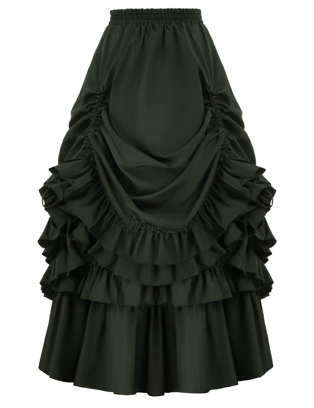 

Викторианское женское платье, бальное платье, юбка, средневековый ренессансный свадебный костюм для вечеринки L зелёный