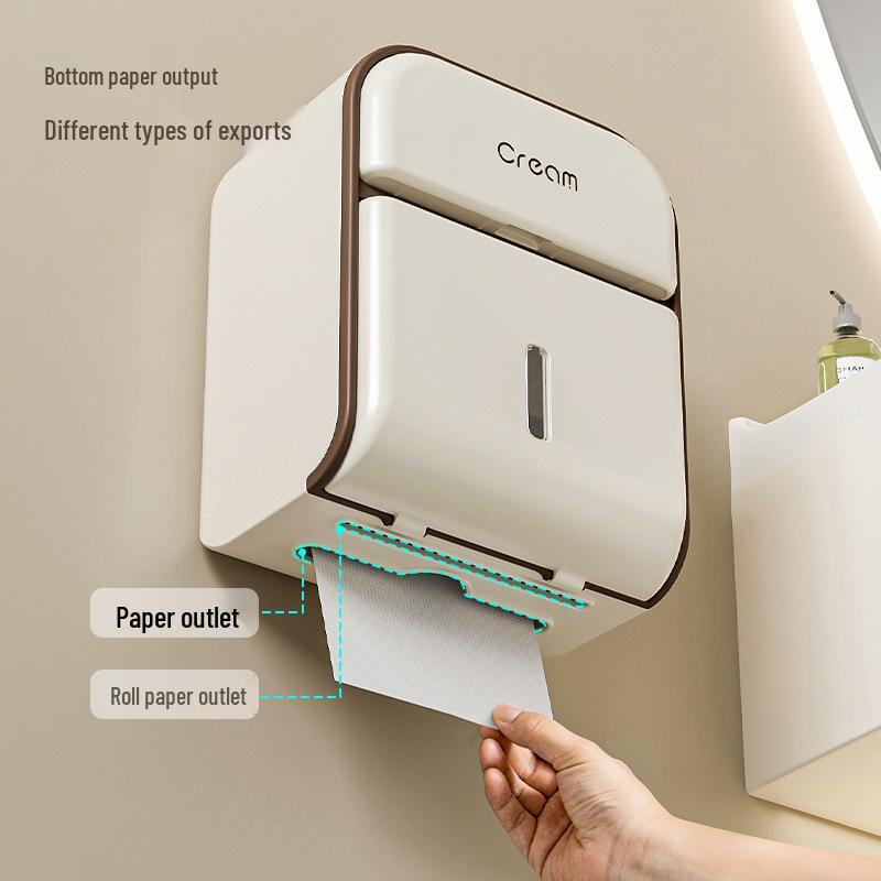Minimalist Wall-Mounted Bathroom Tissue and Storage Box