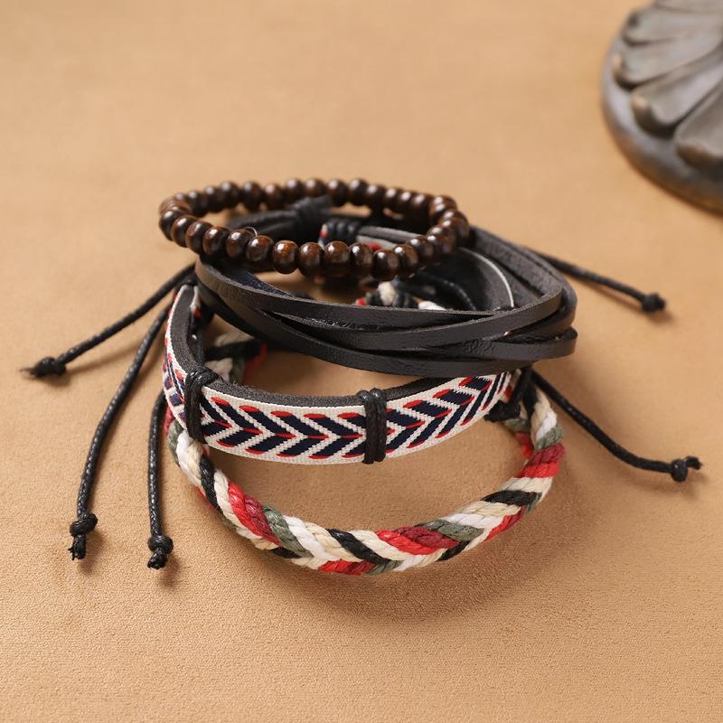 Handmade Bohemian Exotic Bracelet Retro Men's and Women's Woven Multi-layer Stacked Bracelet Niche Hand Rope