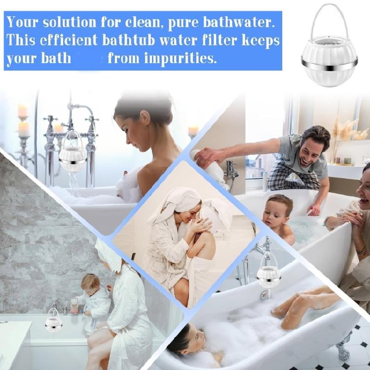 Plastic Bathtub Water Filter Replacement 8-Layer Filtration Portable Shower Tub Filter Hanging Tub Faucet Filter