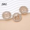 Strong Buckle Brooch Retro Style Pin, Hollow Flower Design Lapel Pin with Buckle, Sparkling Rhinestones Inlaid Anti-exposure Badge for Coats