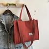Women's Fashion Corduroy Tote Bag Lightweight Crossbody Style Holds Daily Essentials Ideal for School Work Shopping