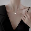 Mihan Zircon Butterfly Pendant Necklace Light Luxury Crystal Sweet Korean Temperament Chain Necklace For  Women Jewelry Gifts