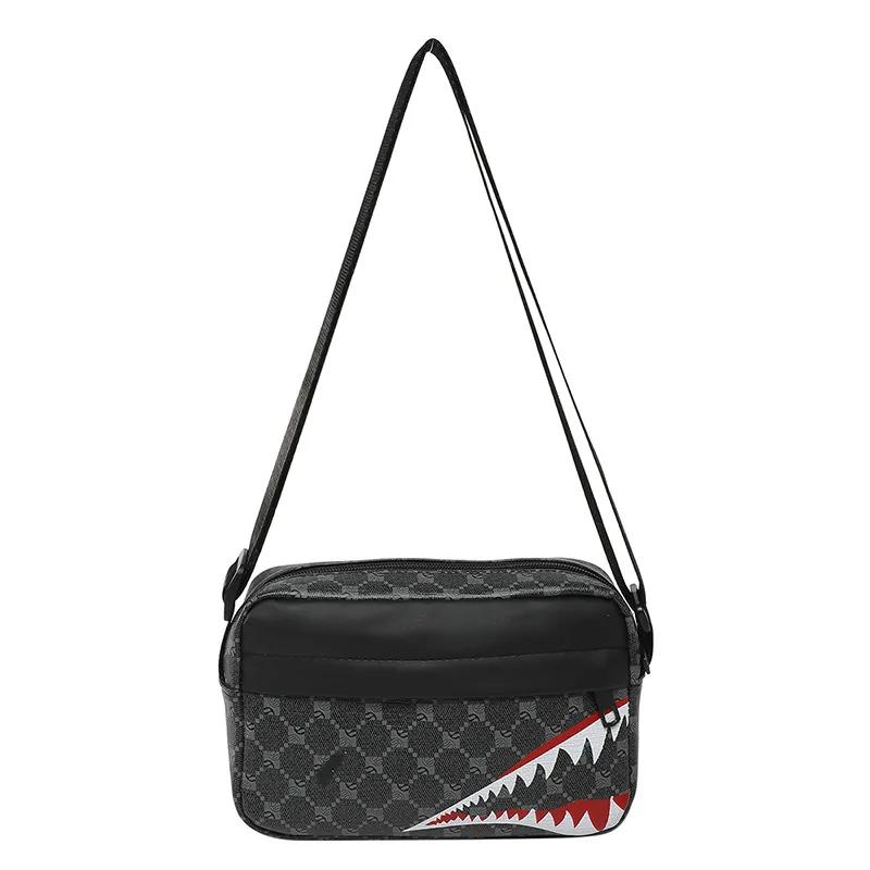 Market-6 Creatieve Haaienbek Crossbody Tas Eenvoudige Portemonnee Telefoon Tas Casual Mode Crossbody Grote Capaciteit Kleine Vierkante Tas black