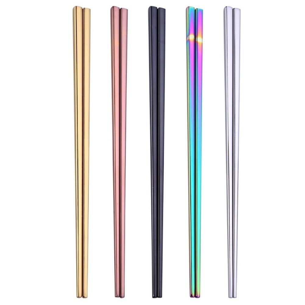 1Pair Tableware Stainless Steel Tableware Colorful Length 23cm Chopsticks