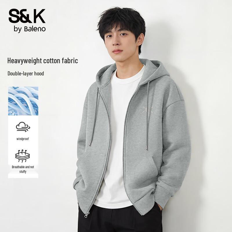 Baleno Men's S&K Series Basic Loose Hooded Sweatshirt