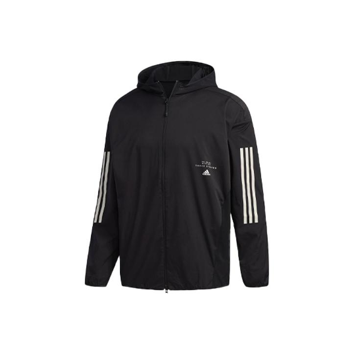 Adidas Logo Stripe Print Hooded Jacket Мужские куртки Черные FM5325 XS