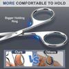 2Pack Small Eyebrow Scissors, Stainless Steel Nose Hair Trimming Scissors with Rounded Tips, Precision Grooming for Beard/Mustache/Facial Hair,