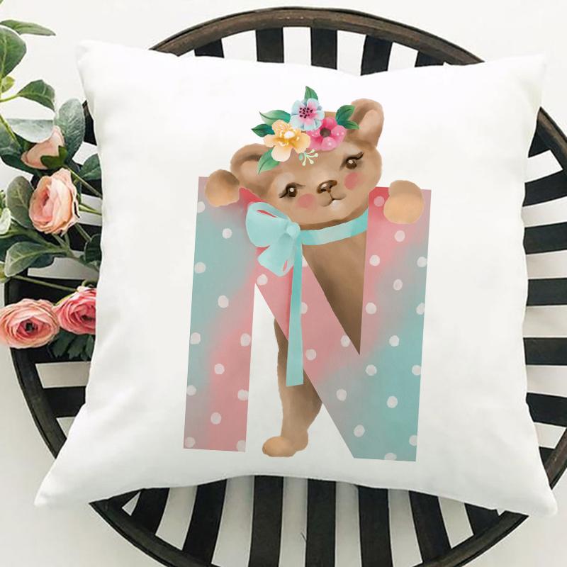 

Наволочка для дивана и стула, простая домашняя наволочка, милая подушка с алфавитом в виде животных, декор для комнаты 40x40cm