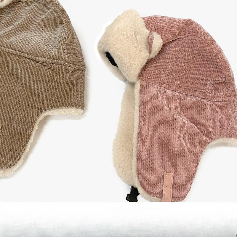 Korejská verze podzimní a zimní sametové zesílené cyklistické teplé bavlněné čepice roztomilá všestranná větruodolná čepice s ochranou uší Lei Feng čepice pro ženy