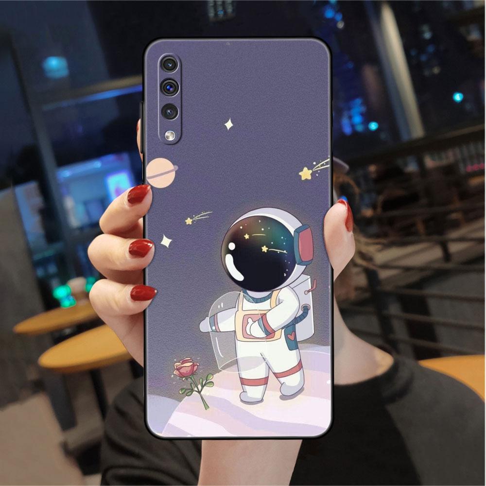 Astronaut Universe Case For Samsung Galaxy A50 A02s M31 A70 A30 A10 A20e A40 A10s M30s M51 M52 M22 M32 Black Phone Cover