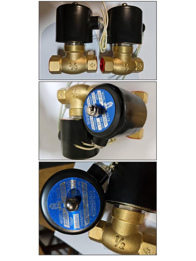 High-Temperature Copper Threaded Two-Way Steam Solenoid Valve - Brass, Two-Position