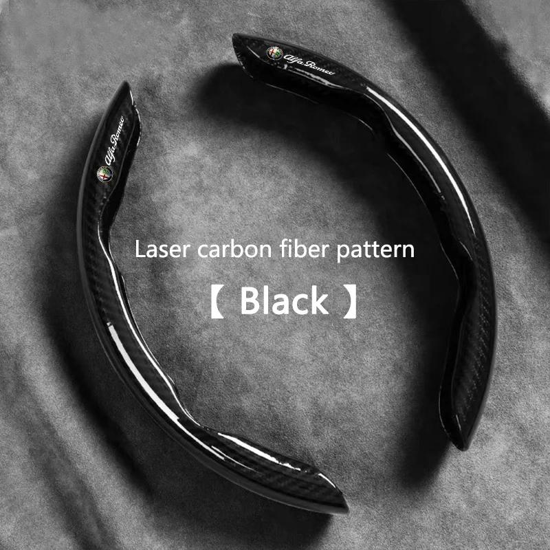 Hub Caps 2pcs Carbon Fiber Car Steering Wheel Cover Non-slip Protective Covers For Alfa Romeo Giulia Stelvio 147 156 166 159 GiuN