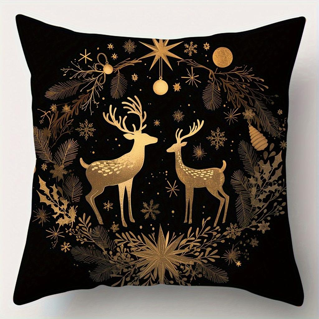 Christmas Theme Pillowcase Home Holiday Party Decoration Pillow Cover Suitable for Room Living Room Sofa Cushion Cover Gift