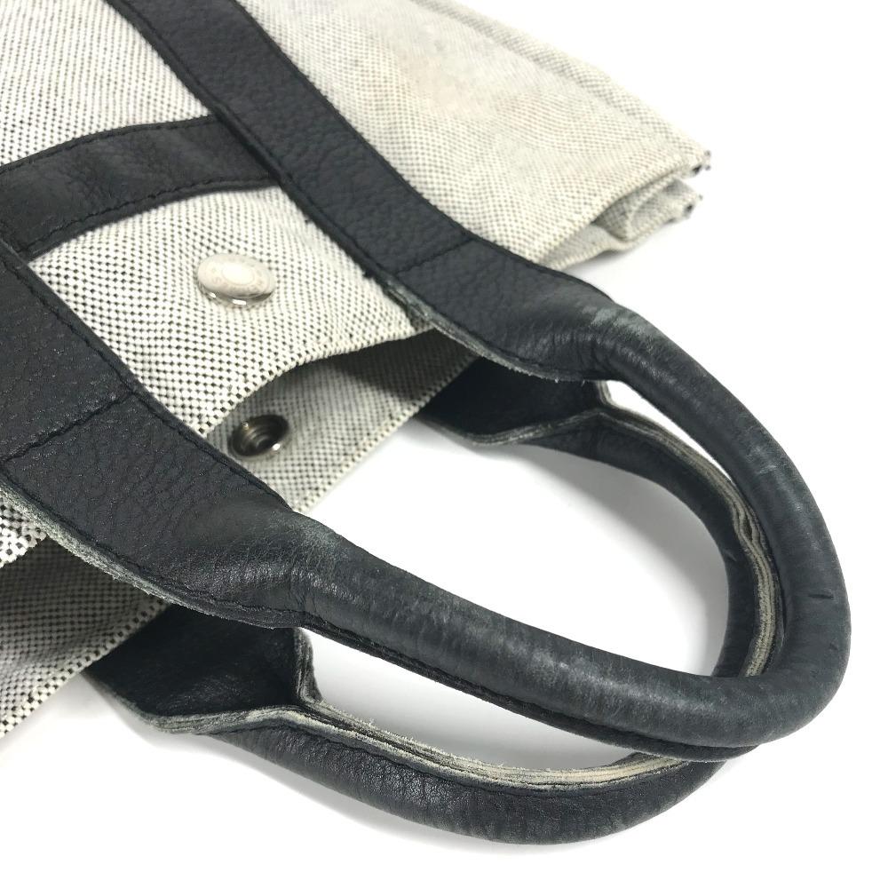 Hermes Sacquain PM Tragetasche Handtasche Toile H / Leder Schwarz/grau