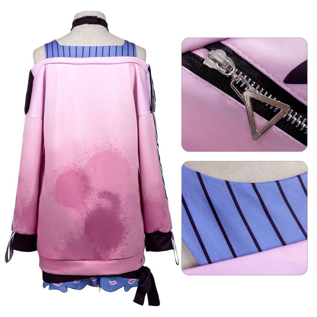Project Sekai Colorful Stage Akiyama Mizuki Cosplay Costume, Pink Hoodie & Shorts Outfit for Anime Fans & Halloween