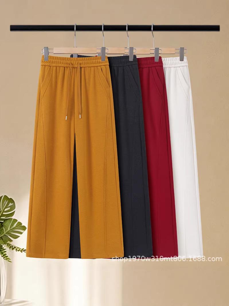 

Women s Yellow Wide-Leg High-Waist Casual Sweatpants - Spring Collection 5XL (140-155 jin) красный