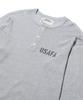 DISCUS ATHLETIC Usafa Logo Waffle Henley Neck Long Sleeve T-Shirt Melange Grey