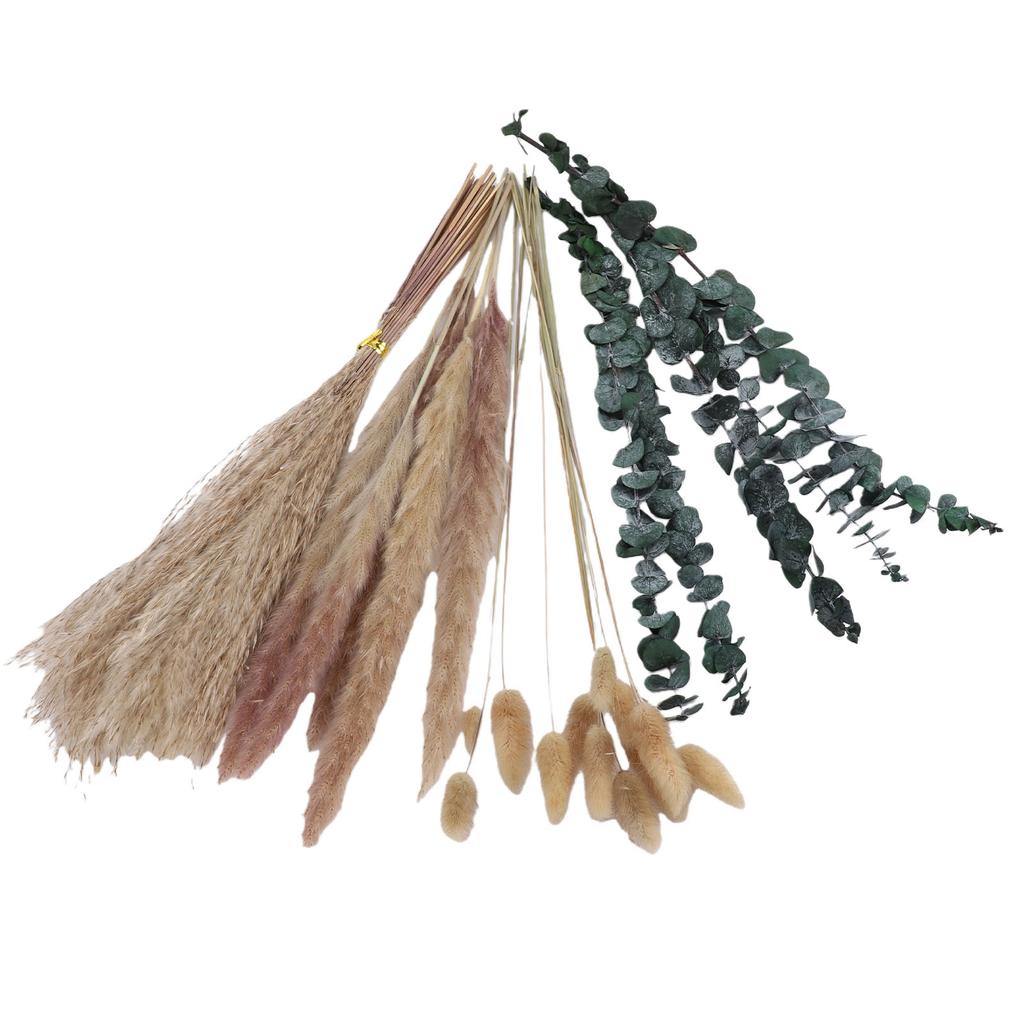 Bohemian Decor Dried Flowers Bouquet Rabbit Tails Eucalyptus Pampas Grass Bouquet Floral Arrangement for Wedding Dining