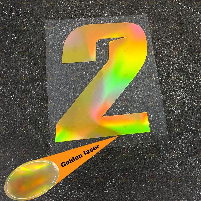 1pc Laser Gold Number Motorcycle Stickers Waterproof for Motorcycle Helmets Mudguards Car Windows Bicycle Universal Vinyl Decals