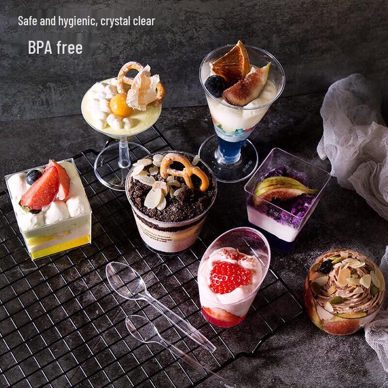 Disposable Hard Plastic 50ML Conical Dessert Cups