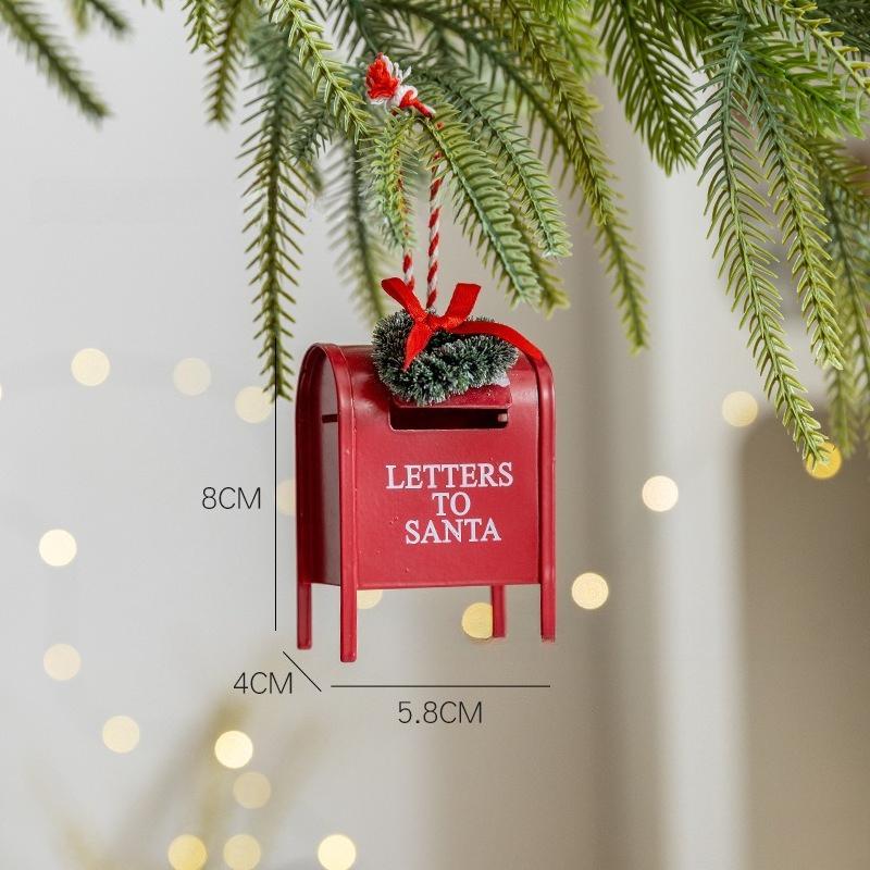 

Christmas Iron Mail Box Pendant Christmas Tree Decoration Desktop Landscape Festival Atmosphere Decoration красный