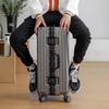 20-Inch Multifunctional Carry-on Suitcase with Durable Aluminum Frame, Rechargeable Feature & Cup Holder
