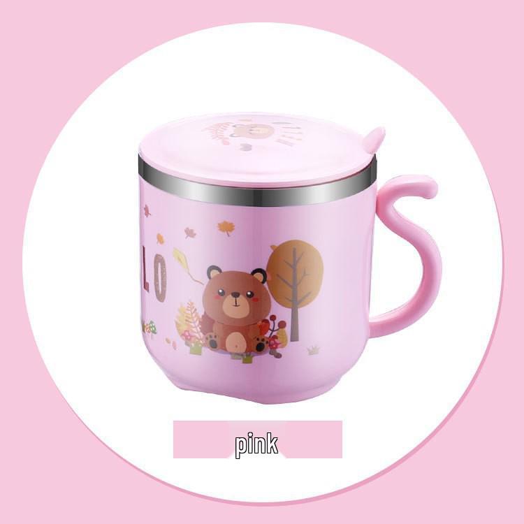 

304 Stainless Steel Yellow Duck Kids Water Cup with Straw, Double-Layer, Portable Cartoon Design 280-300ml