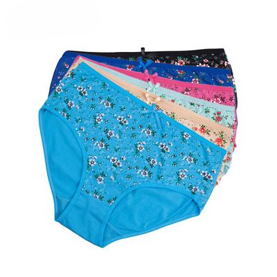 Coton Impression Mi-haute Culottes Femmes Grande Taille Sous-Vêtements Sexy Femmes Lingerie Intime 6 Pièces