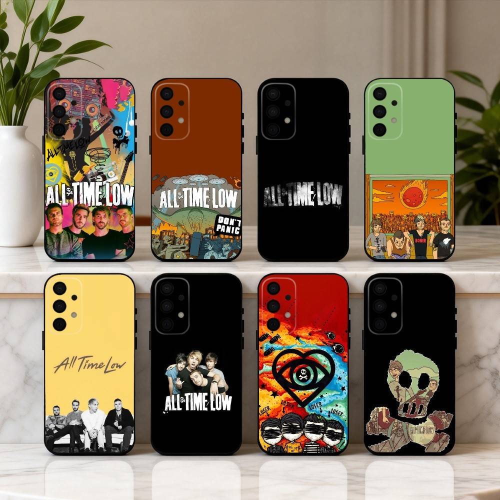 Punk A-All Time Low Band Phone Case For Samsung Galaxy A73,A72,A71,A70,A53,A52,A51,Soft Silicone Black Cover