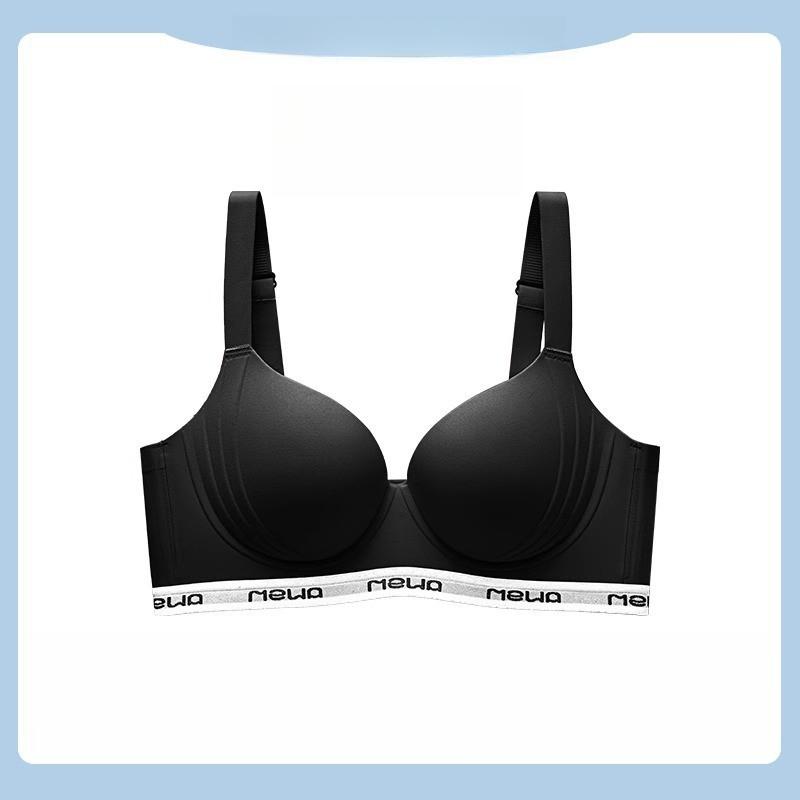 

Seamless Lingerie Women s Thin Lace-reducing Anti-sagging Large-sized Bra Sports-adjustable Bra Push Up Bra 34/75B чорний
