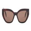 Logo Lettering Acetate Irregular Sunglasses Women's Brown