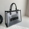 Summer C Transparent Jelly Bag Women's New Work Tote Bag Briefcase Versatile Shoulder Tote Big Bag