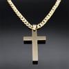 Christian Crystal Cross Pendant Necklace for Men Women Stainless Steel Gold Color Rhinestone Religion Necklaces Jewelry NZZZ493