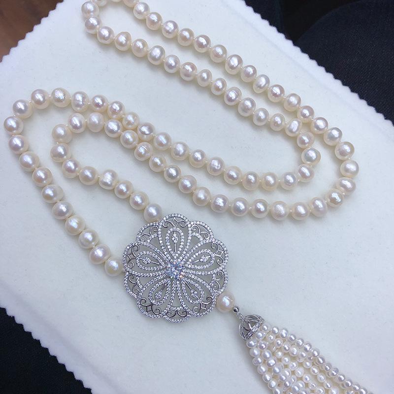 Elegant Freshwater Pearl Long Necklace - New Style, Light Luxury Design