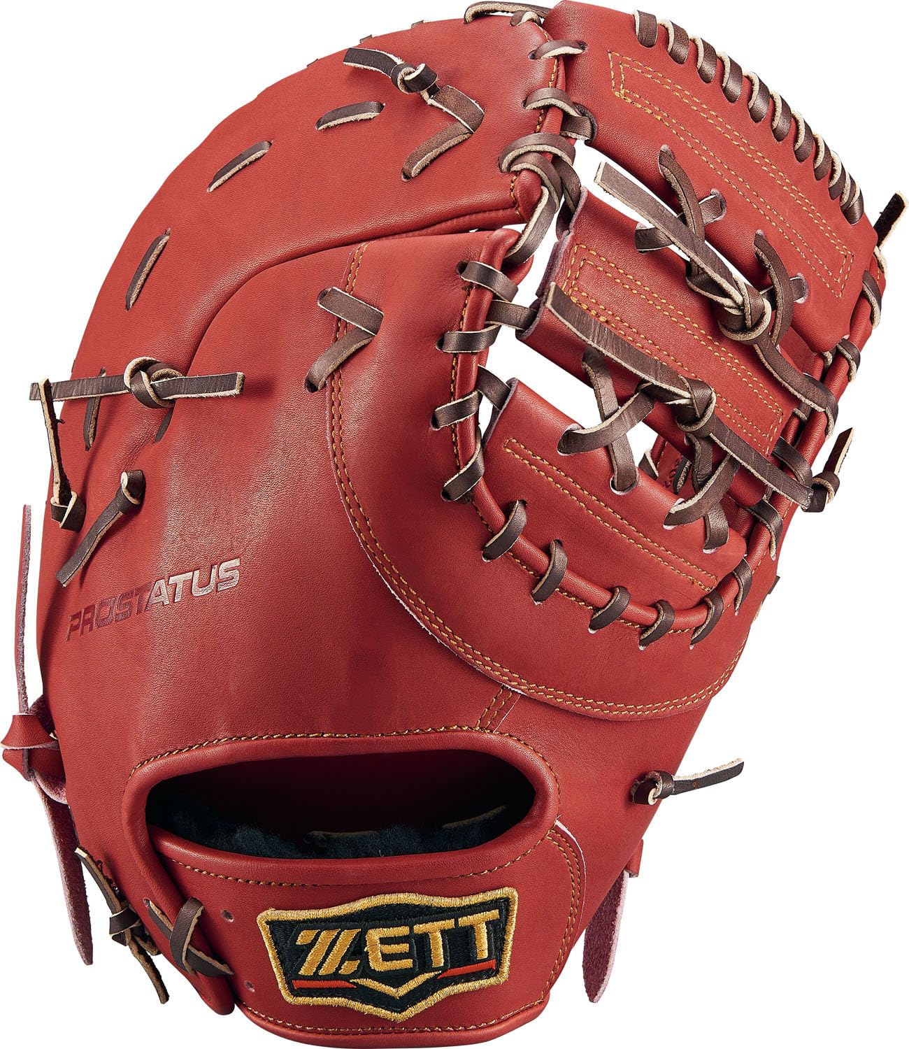 

ZETT Pro Status First Bordeaux Brown BRFB30233 Baseman s Mitt, (4000), Right-Handed Throw,