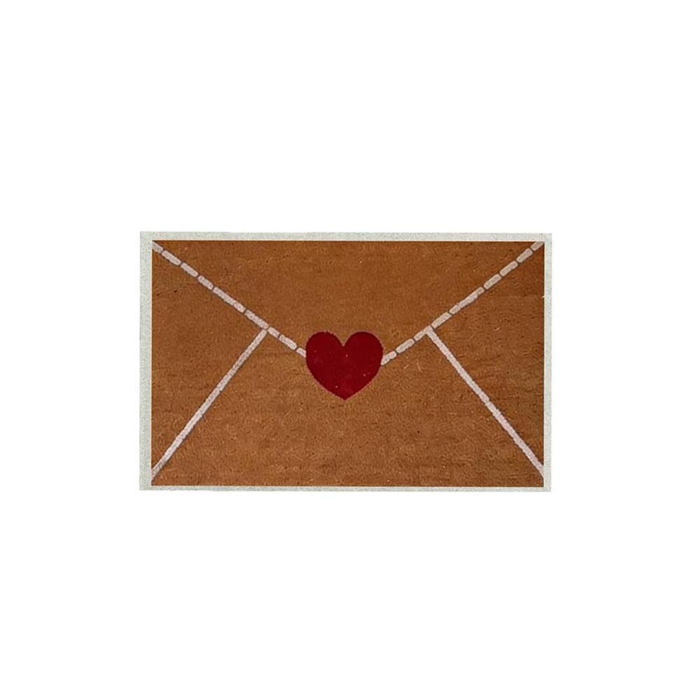 Creative Gift Non-Slip Valentine Rug Wear-Resistant Heart Design Door Mat Envelope Pattern Welcome Floor Mat