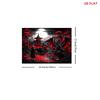 Appeso a Parete Estetico 2D Rosso Nero Samurai e Drago Scena Notturna