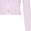 Pinko Commute Doll Collar Short Ruffle Hem Cardigan Sweater Women Tops Pink 103160A1Q3-N78