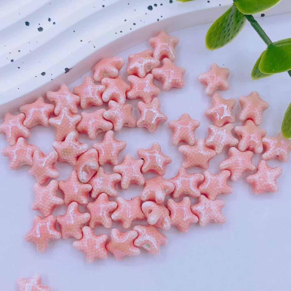 20pcs Ceramic Ceramic Spacer Loose Beads Fresh Color Jewelry Making Material Starfish Bead  Student