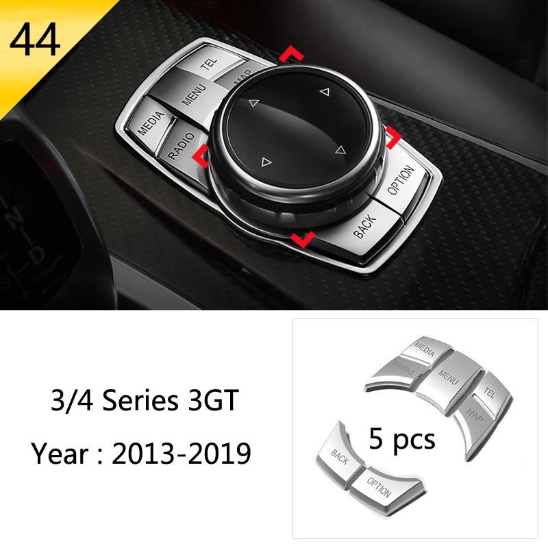 Car Styling Carbon Fiber Interior Button Panel Decoration Cover Trim Sticker Frame For BMW 3 Series F30 3gt F34 F32 Accessories