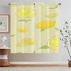 Kitchen Curtains 2 Pieces Window Curtains for Doors Cute Lemon Fruit Bathroom Curtain for Children's Room Bedroom Decoration