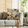 2D Flat- Vintage Chinese Style Red Crowned Crane And Plum Blossom Square Throw Pillow Case Home Decor Cushion Cover