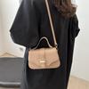 Vintage Chic Stylish Pu Small Square Tote Bag For Casual Everyday Use In Khaki Color