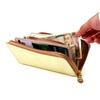 AGILITY Affa Long Wallet with Round 30 Large Gold and "Trant" Zipper, Cards, Capacity, Silver, Women's